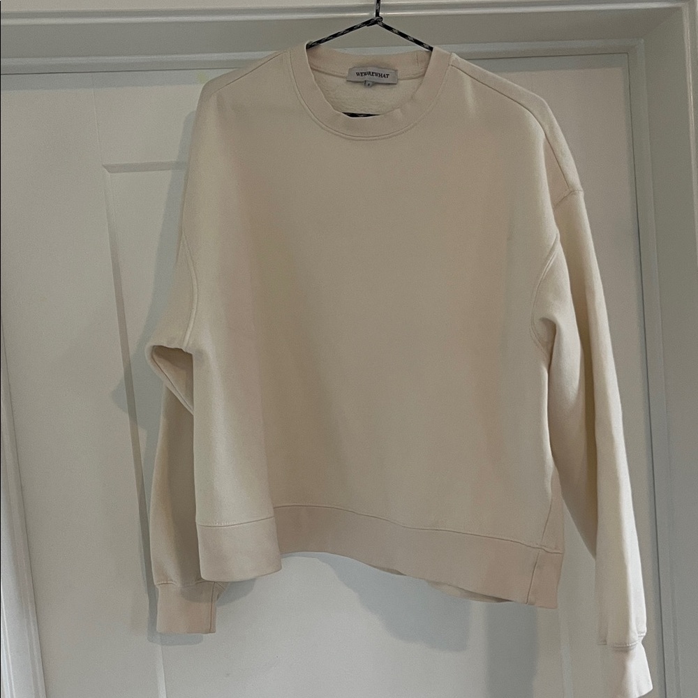 WeWoreWhat Beige Crewneck Top